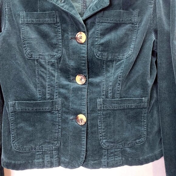 NWT Anthropologie Corduroy Jacket Women's Sz XS Cropped Blazer Dark Green - Picture 2 of 16